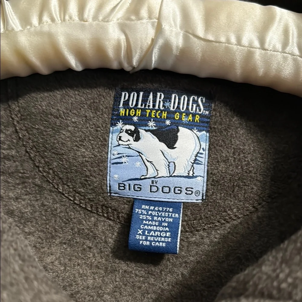 Vintage 90s Big Dogs Embroidered Logo Polar Fleece Pullover Indie Sleaze Skater